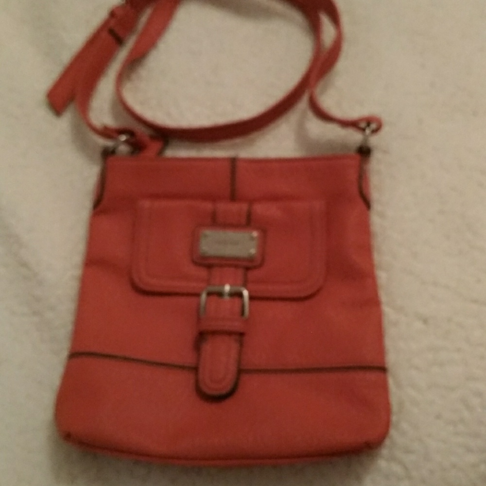 Coral cross body purse